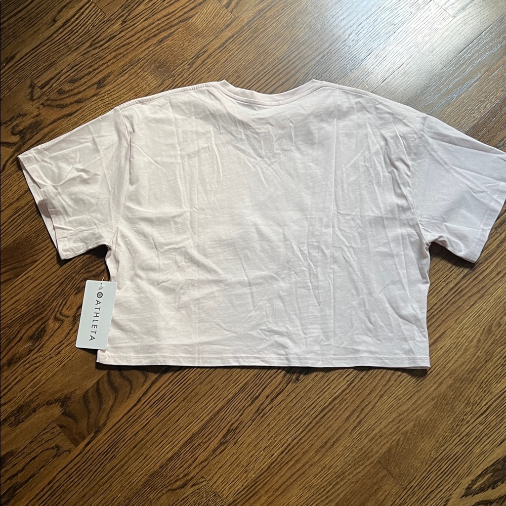 Athleta True Cotton Crop Tee. NWT. Pink. Size Large - Picture 4 of 5